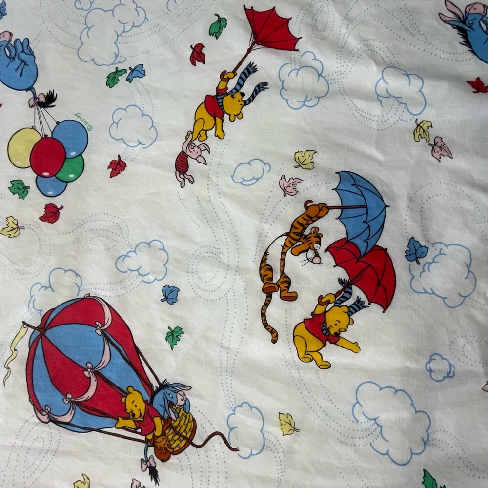 Vintage Winnie the Pooh Priscilla Curtain Panels “The Blustery Day” 49”X62” - Picture 7 of 13